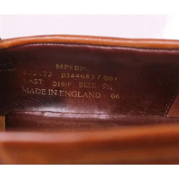 Charles Tyrwhitt Made in England Whiskey Brown Leather Penny Loafers US 10